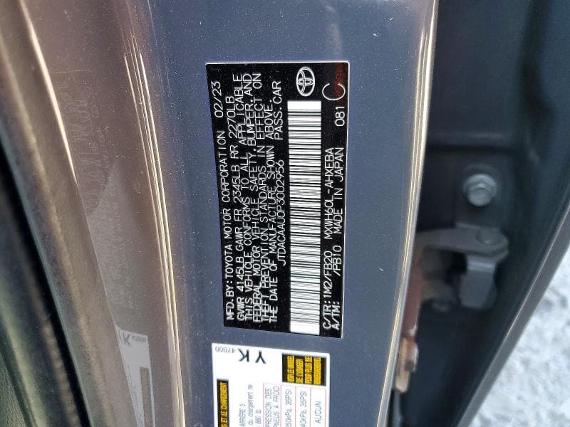 2023 TOYOTA PRIUS LE LE 12