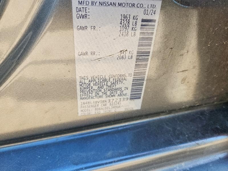 2024 NISSAN ALTIMA S 12