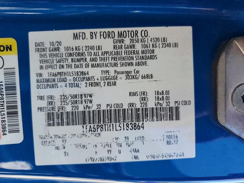 2020 FORD MUSTANG 13