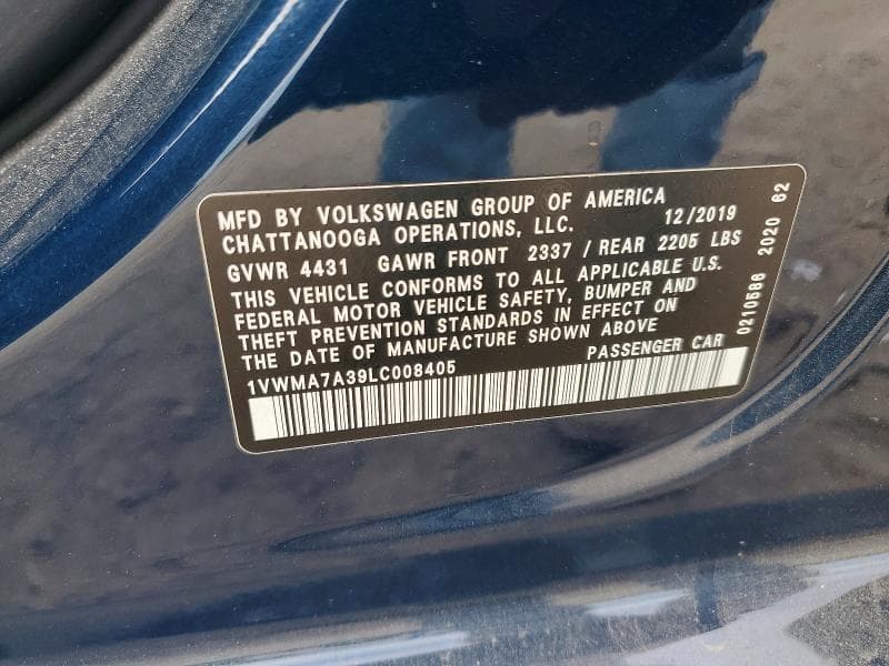 2020 VOLKSWAGEN PASSAT R-LINE 12