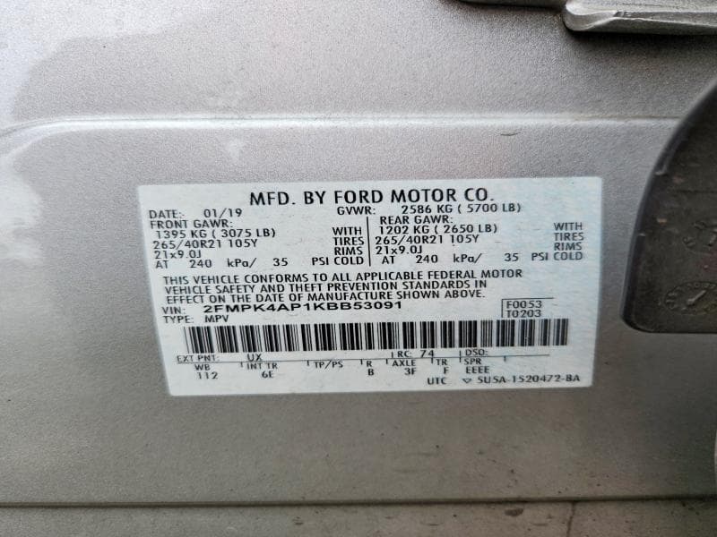2019 FORD EDGE ST ST 13