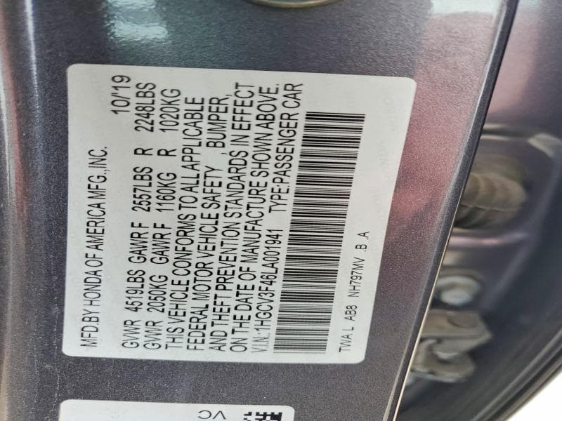 2020 HONDA ACCORD HYBRID EX HYBRID EX 12
