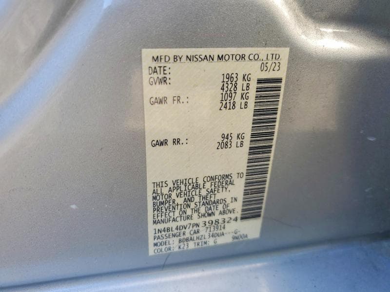 2023 NISSAN ALTIMA SV 12