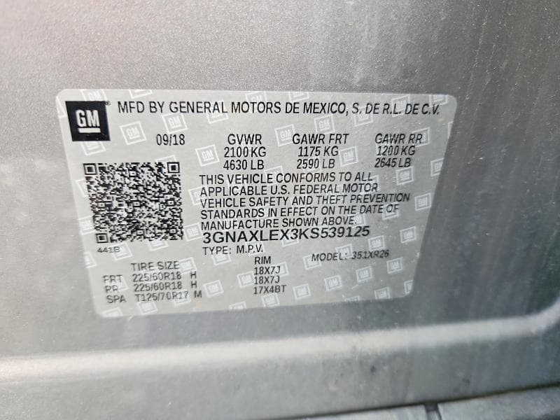 2019 CHEVROLET EQUINOX LT 13