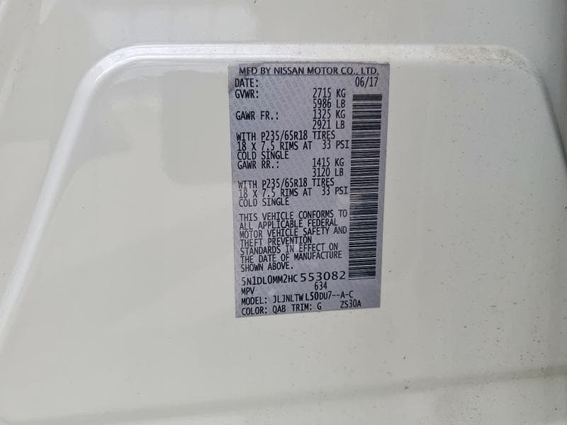 2017 INFINITI QX60 BASE BASE 13