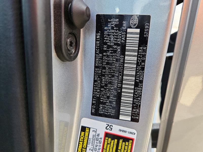 2018 TOYOTA CAMRY SE SE 12