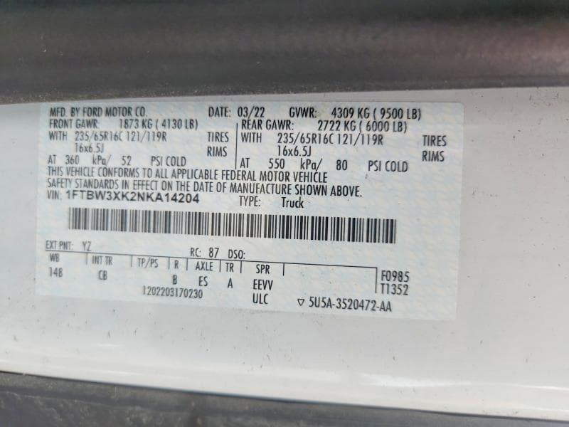 2022 FORD TRANSIT T-350 13