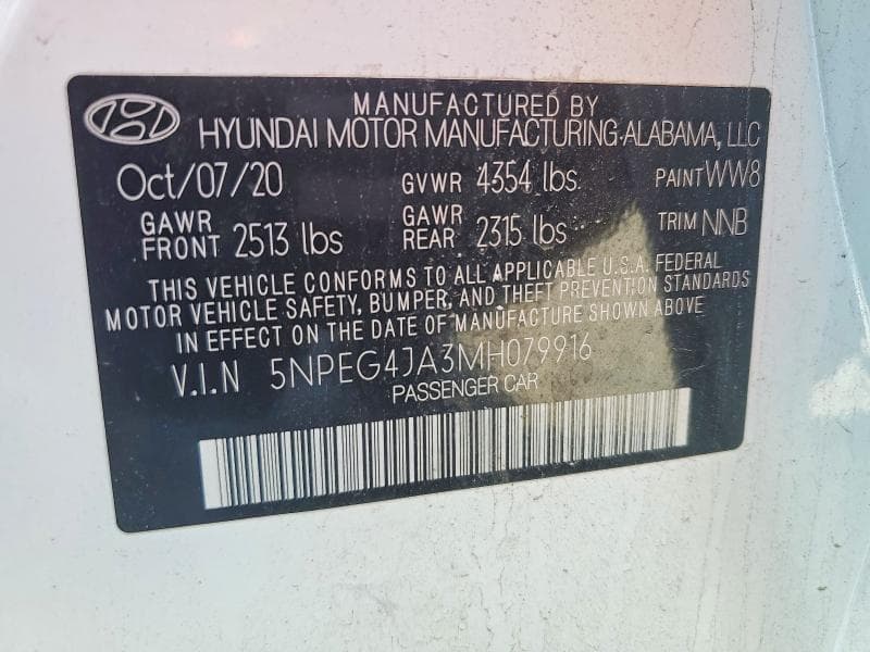 2021 HYUNDAI SONATA SE 12
