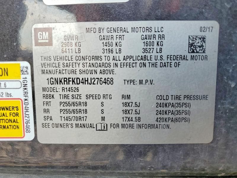 2017 CHEVROLET TRAVERSE LS 12