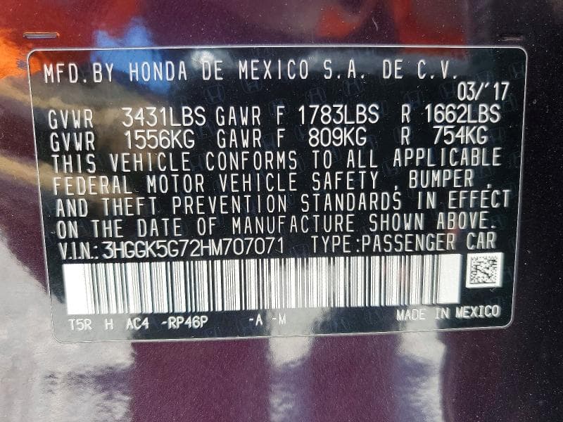 2017 HONDA FIT EX 12