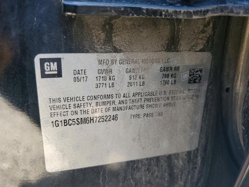 2017 CHEVROLET CRUZE LS LS 12