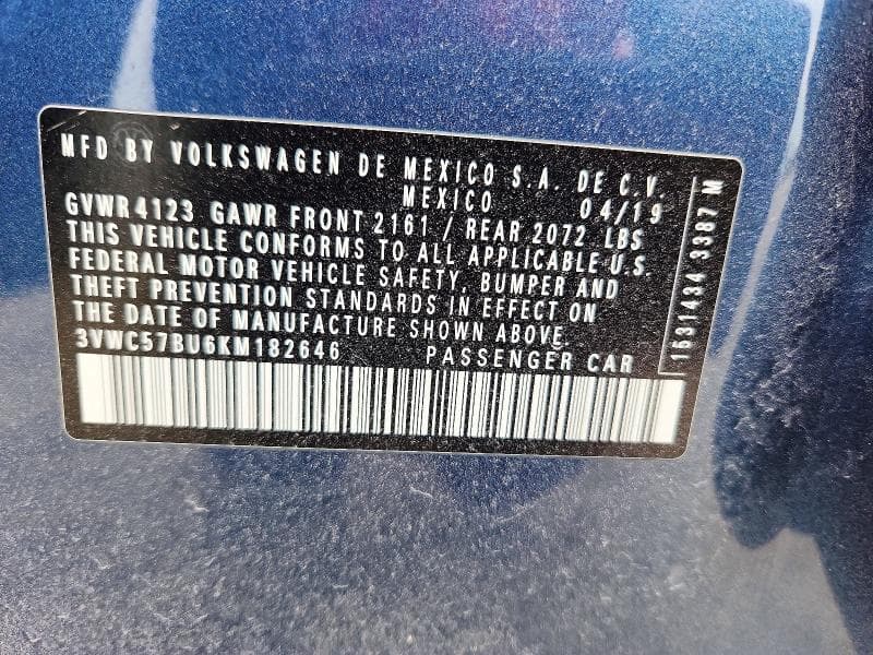 2019 VOLKSWAGEN JETTA S S 12