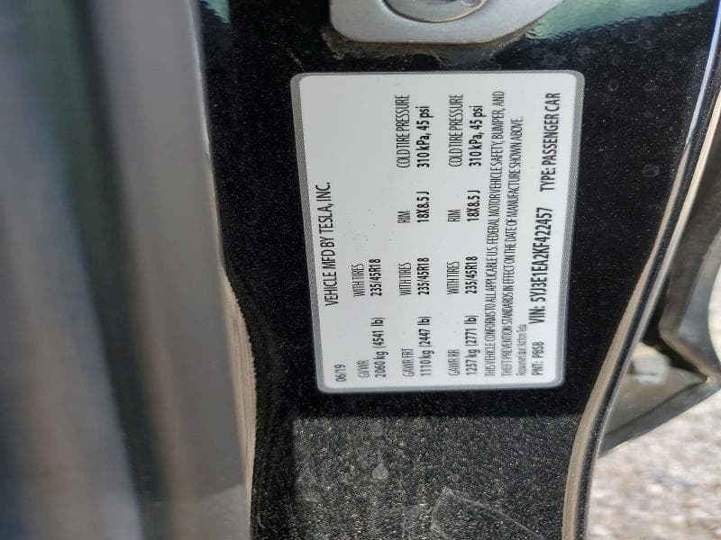 2019 TESLA MDL 3 13