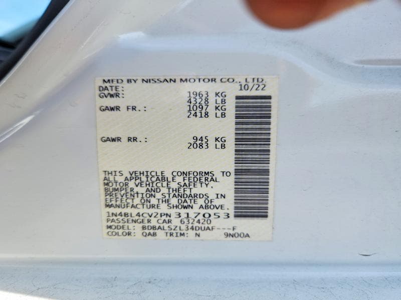 2023 NISSAN ALTIMA SR 13