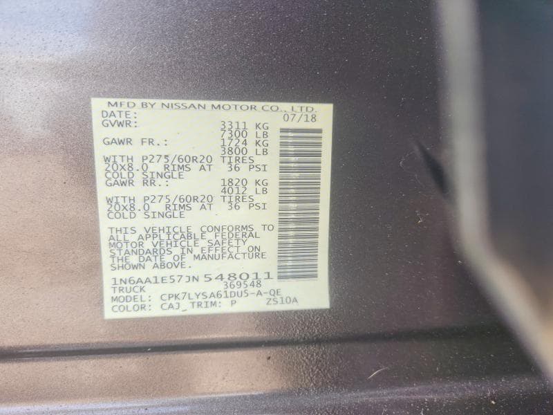 2018 NISSAN TITAN S S 12