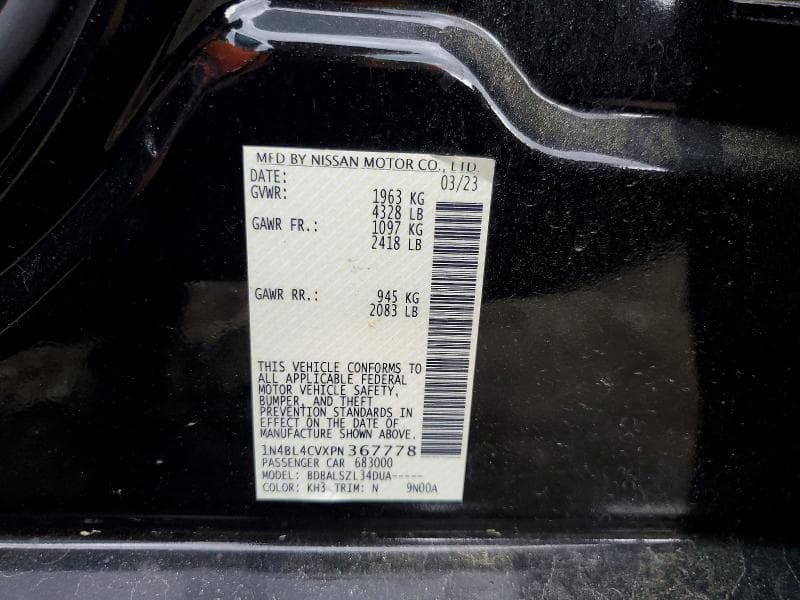 2023 NISSAN ALTIMA SR 12