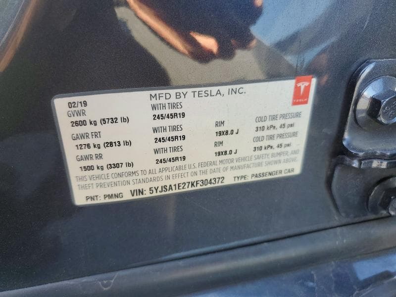 2019 TESLA MODEL S 12