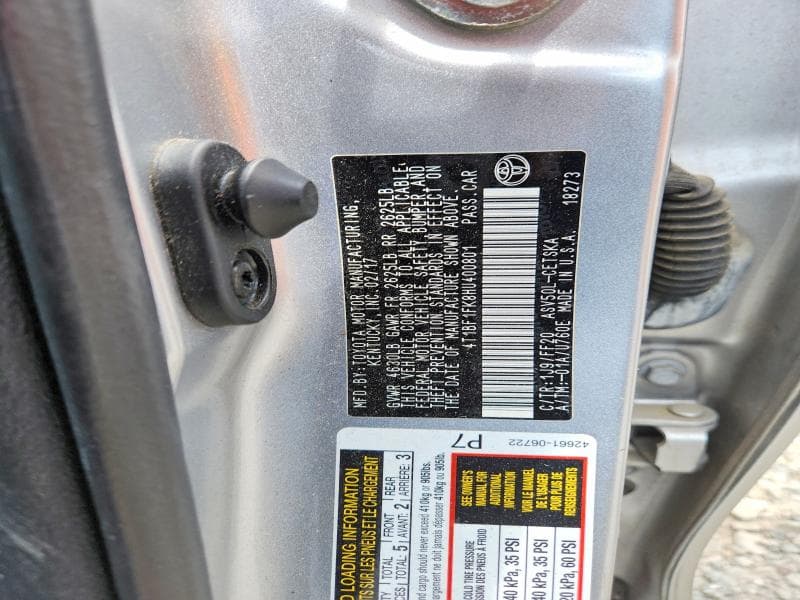 2017 TOYOTA CAMRY SE SE 12