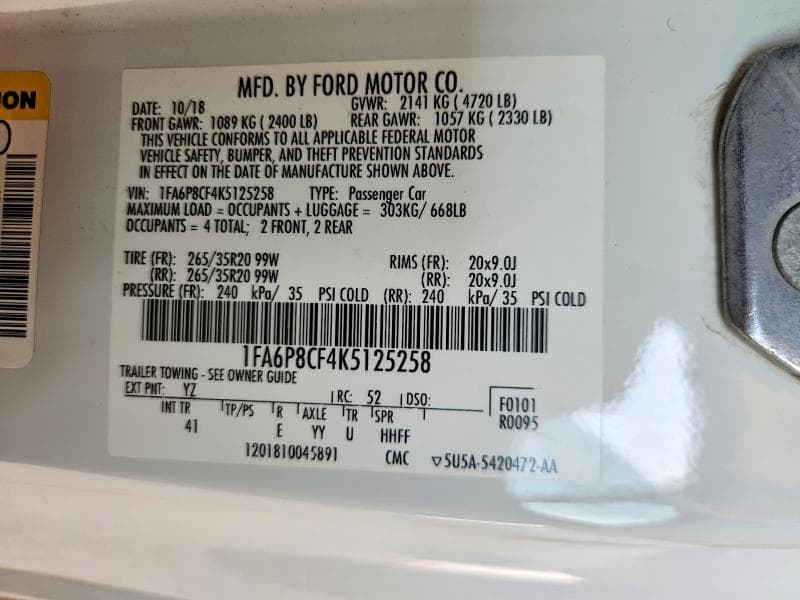 2019 FORD MUSTANG GT 12