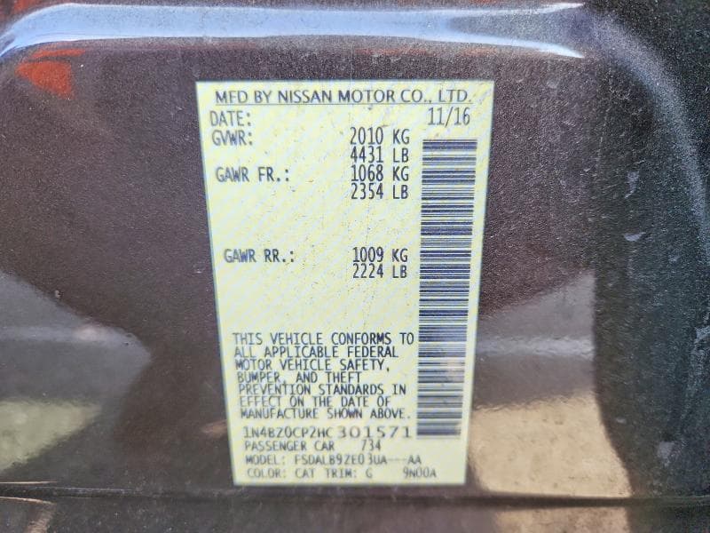 2017 NISSAN LEAF S S 12