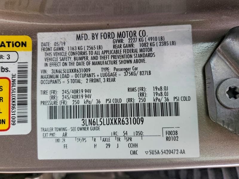 2019 LINCOLN MKZ RESERVE I 12