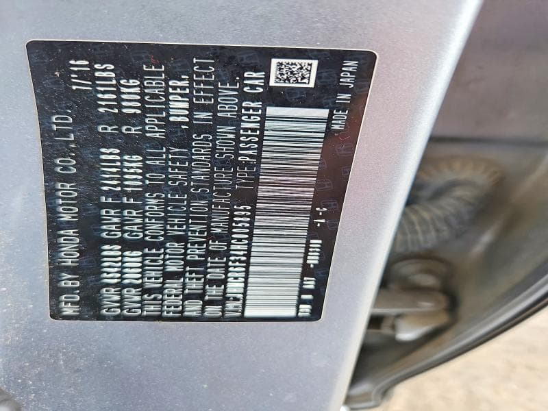 2017 HONDA ACCORD HYBRID HYBRID 12