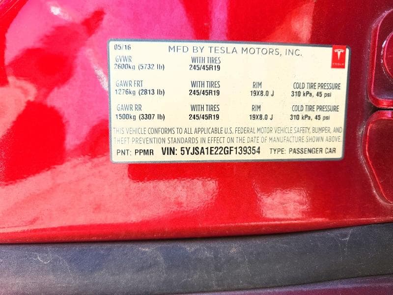 2016 TESLA MODEL S 12