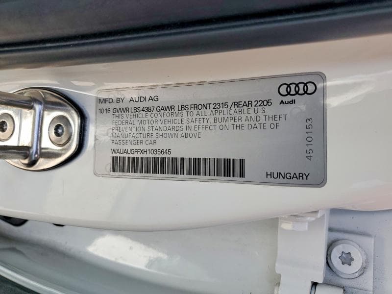 2017 AUDI A3 PREMIUM 13
