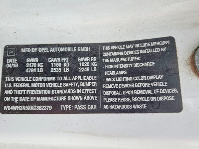 2019 BUICK CASCADA PREMIUM 12