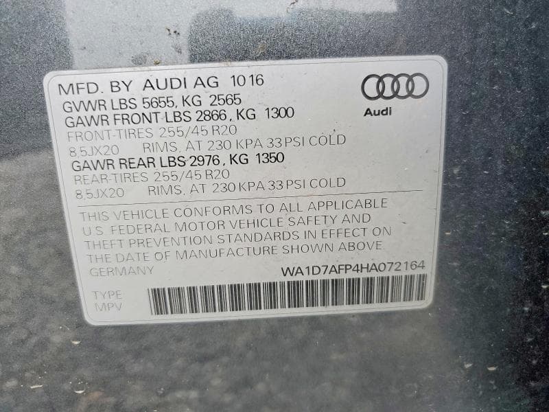 2017 AUDI Q5 PREMIUM PLUS S-LINE PREMIUM PLUS S-LINE 12