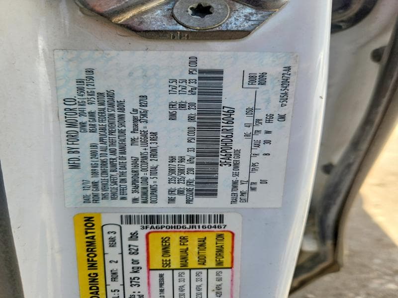 2018 FORD FUSION SE 12