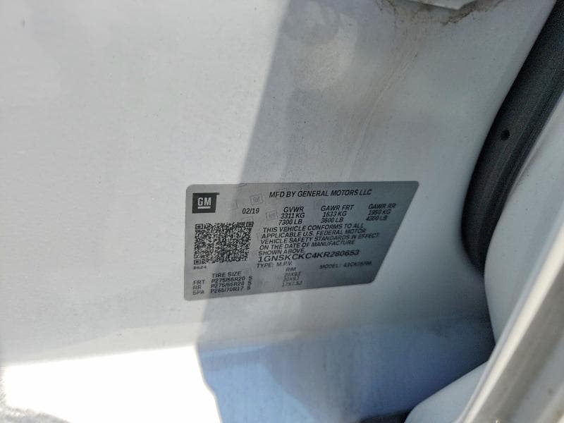 2019 CHEVROLET TAHOE K1500 PREMIER 13