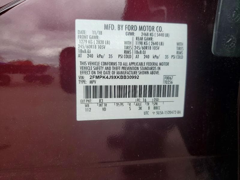 2019 FORD EDGE SEL SEL 13
