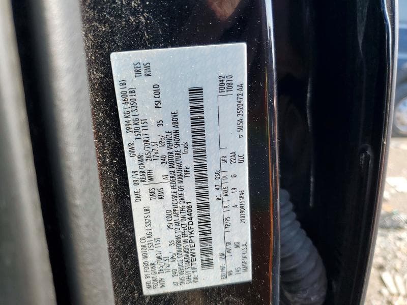 2019 FORD F150 SUPERCREW 12