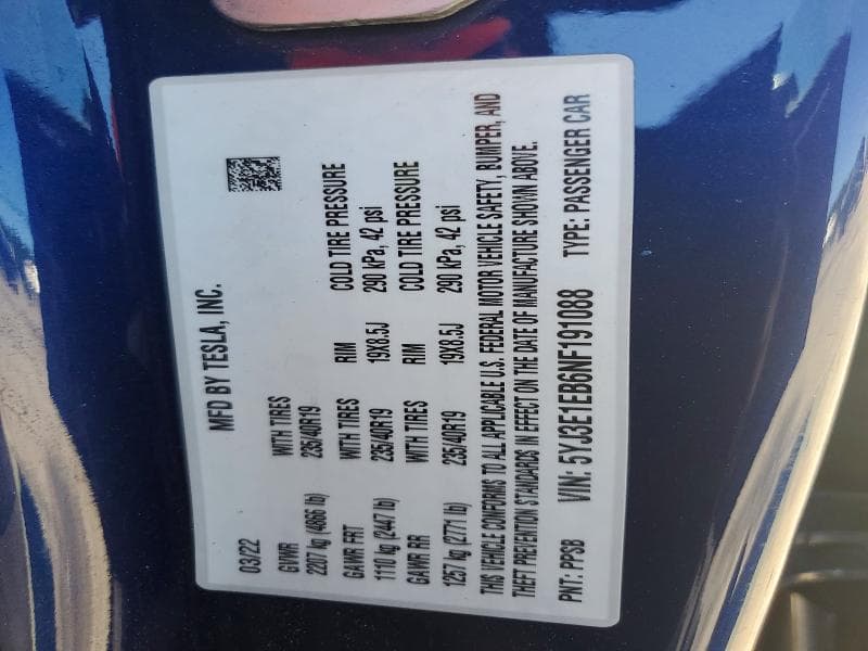 2022 TESLA MODEL 3 13