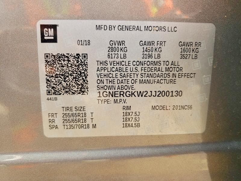 2018 CHEVROLET TRAVERSE LT 13
