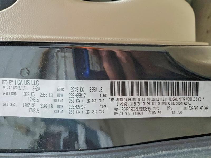 2020 DODGE CARAVAN SXT 14