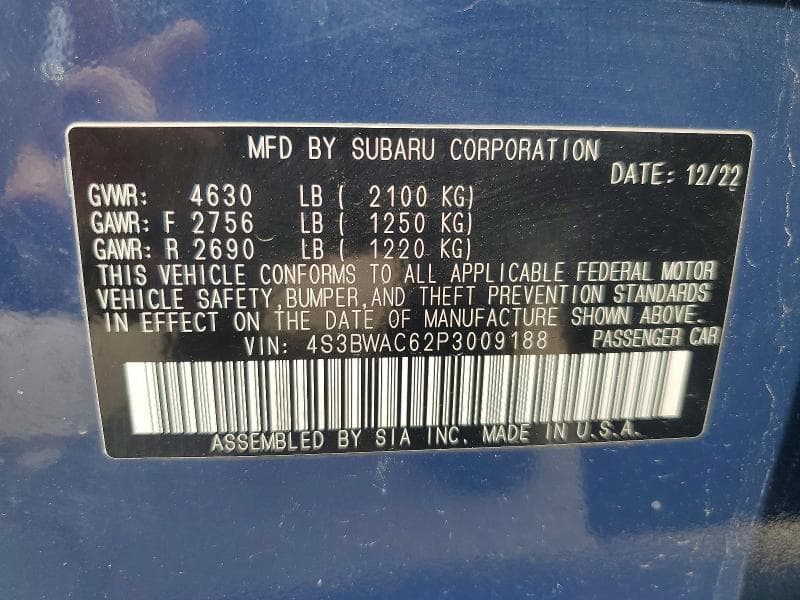 2023 SUBARU LEGACY PREMIUM PREMIUM 12