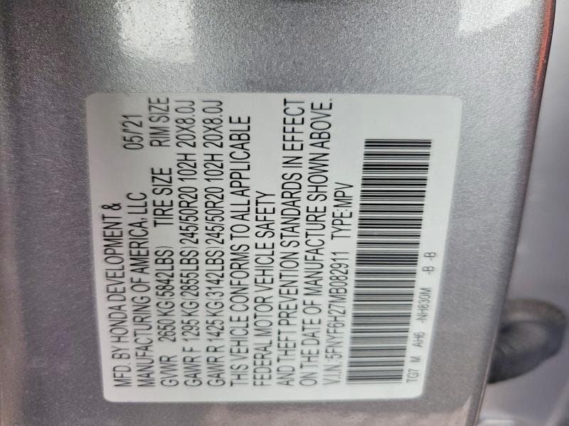 2021 HONDA PILOT SE 13