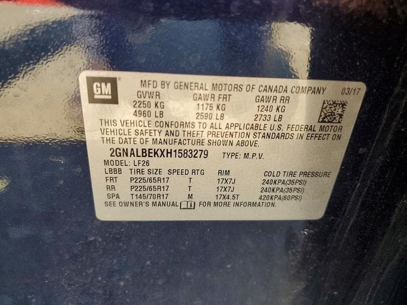 2017 CHEVROLET EQUINOX LS 13