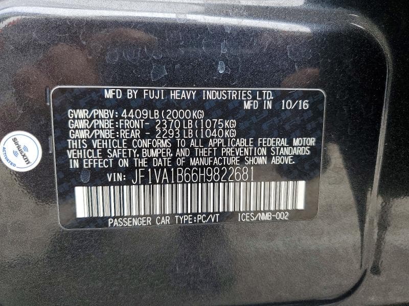 2017 SUBARU WRX 12