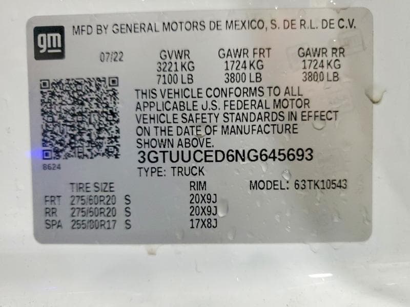 2022 GMC SIERRA K1500 ELEVATION K1500 ELEVATION 12