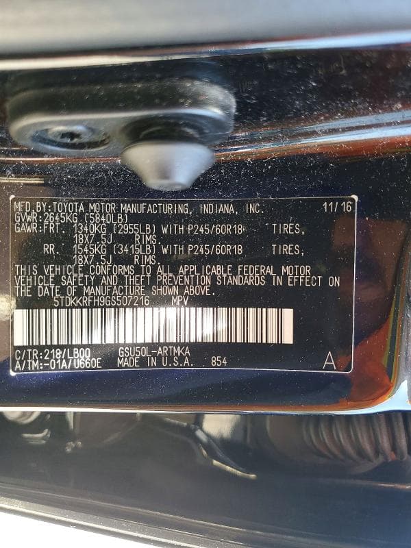 2016 TOYOTA HIGHLANDER XLE XLE 14