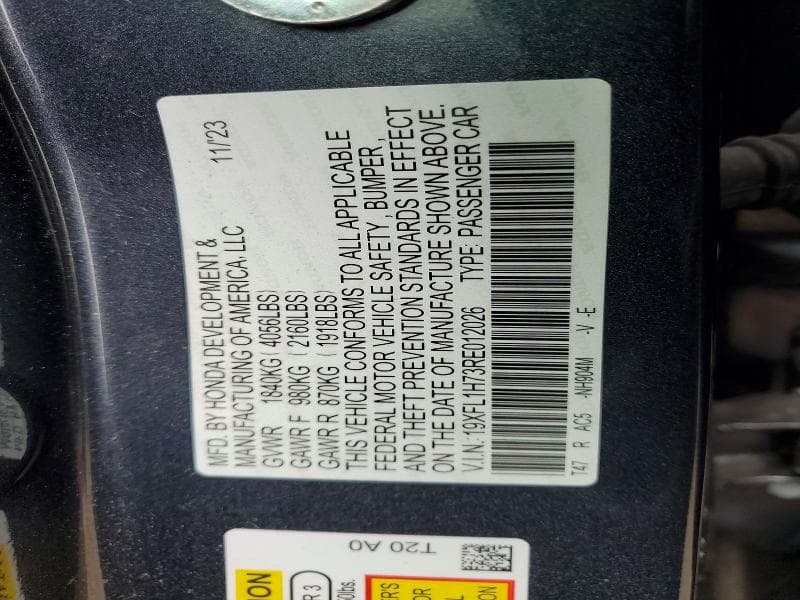 2024 HONDA CIVIC EXL EXL 12