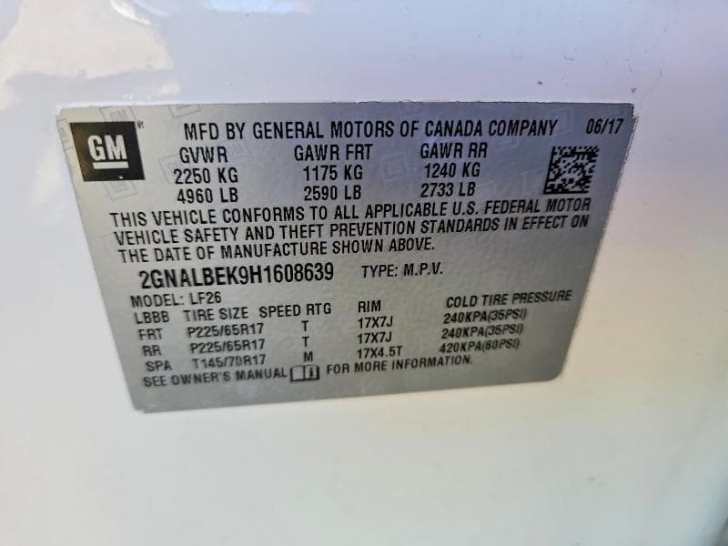 2017 CHEVROLET EQUINOX LS LS 14