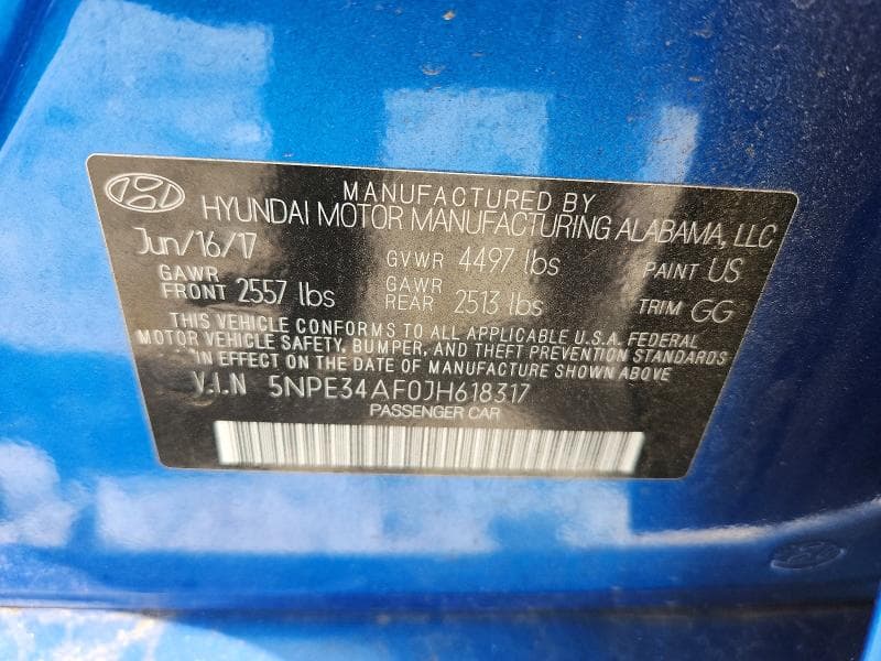 2018 HYUNDAI SONATA LIMITED 12