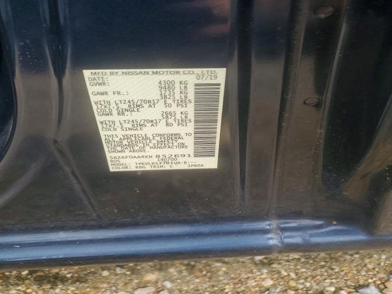 2019 NISSAN NV 3500 HD SL 13