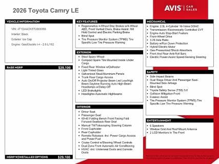 2026 TOYOTA CAMRY LE 12