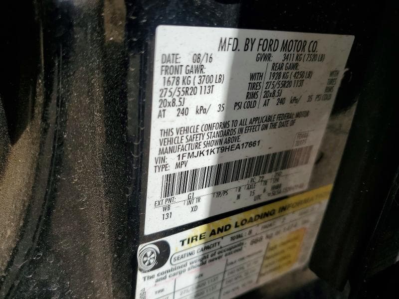 2017 FORD EXPEDITION 4D ACT 13