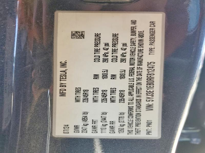 2024 TESLA MODEL 3 13